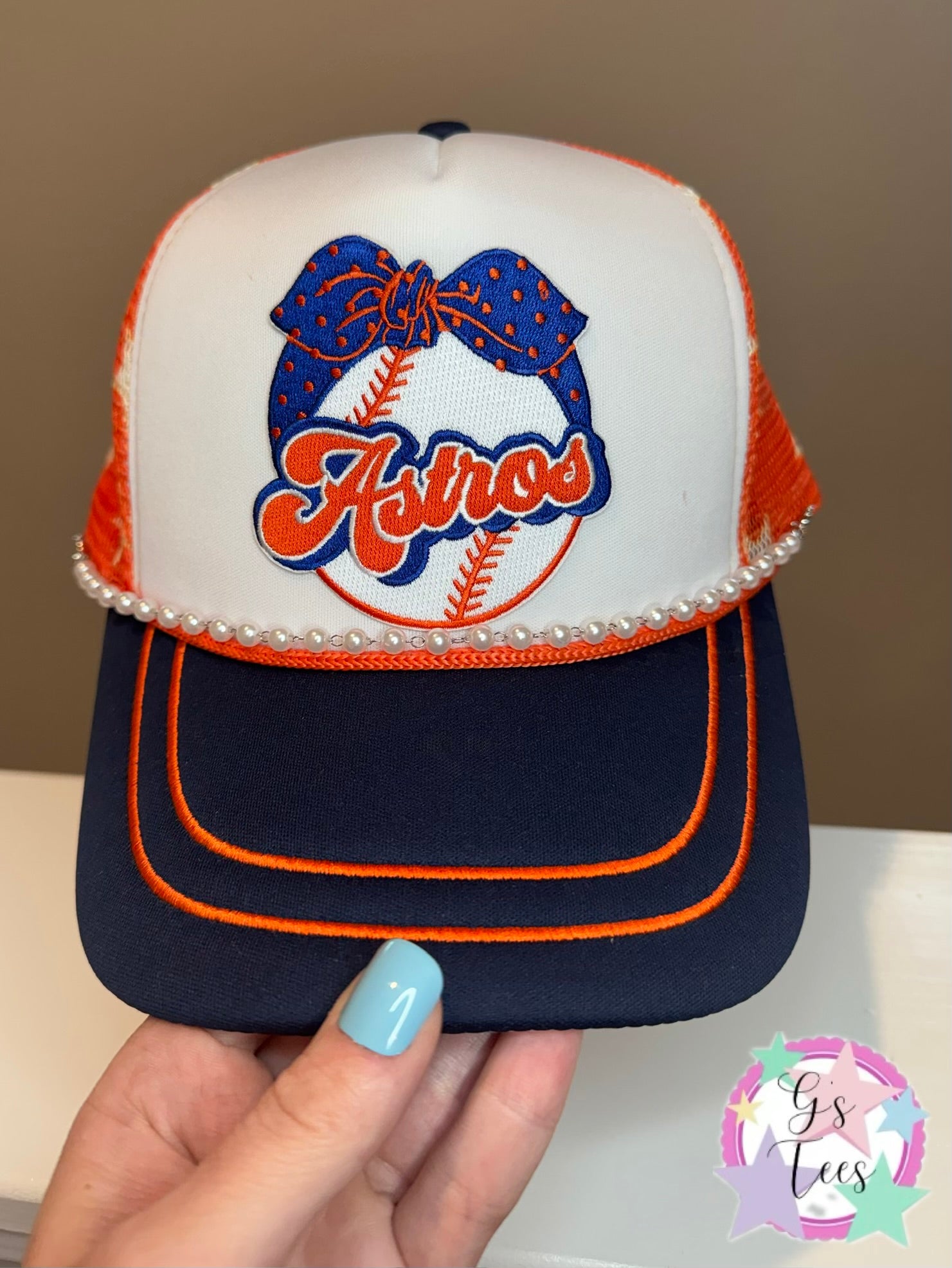 Astros Bow Trucker Hat (Small dot defect)